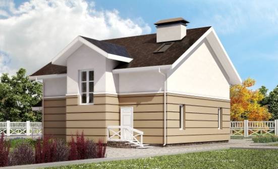 155-009-П Проект двухэтажного дома с мансардой, недорогой коттедж из бризолита Нижний Тагил | Проекты домов от House Expert