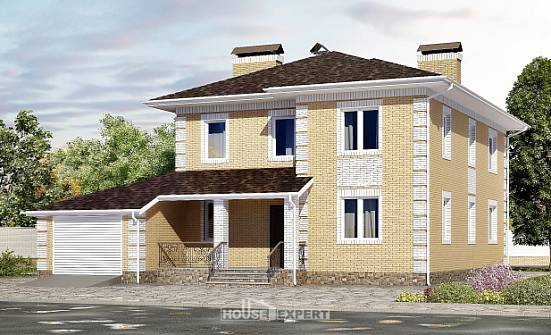 220-006-Л Проект двухэтажного дома, гараж, современный дом из теплоблока Нижний Тагил | Проекты домов от House Expert