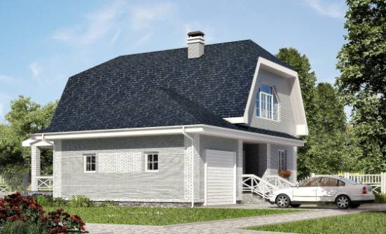 160-006-Л Проект двухэтажного дома с мансардой и гаражом, простой загородный дом из пеноблока Нижний Тагил | Проекты домов от House Expert