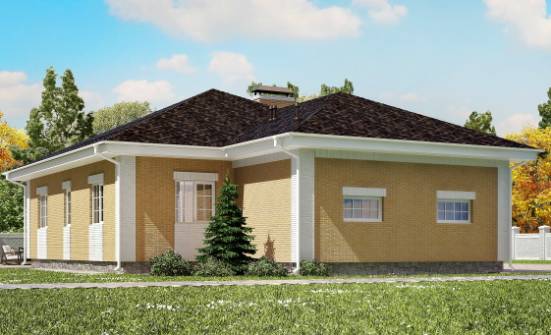 130-002-Л Проект одноэтажного дома, гараж, бюджетный загородный дом из бризолита Нижний Тагил | Проекты домов от House Expert