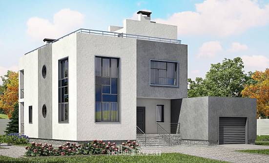 255-001-П Проект двухэтажного дома, гараж, красивый коттедж из твинблока Нижний Тагил | Проекты домов от House Expert