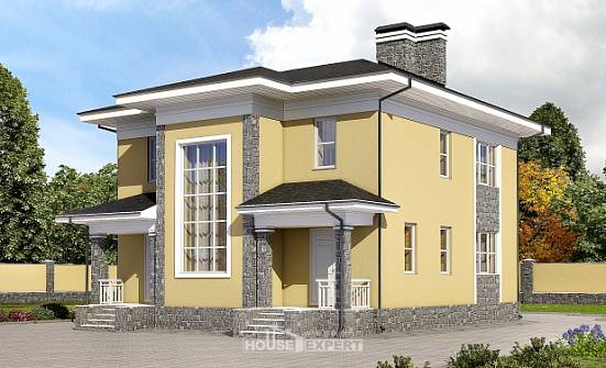 155-011-Л Проект двухэтажного дома, классический загородный дом из бризолита Нижний Тагил | Проекты домов от House Expert