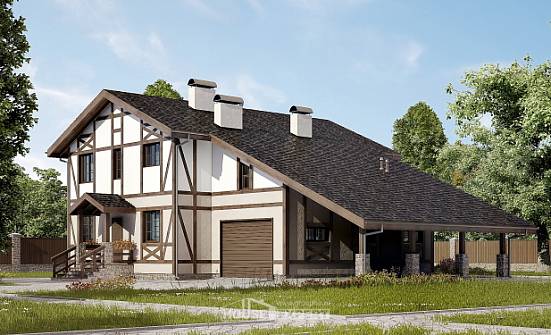 250-002-П Проект двухэтажного дома мансардой, гараж, простой коттедж из кирпича Нижний Тагил | Проекты домов от House Expert