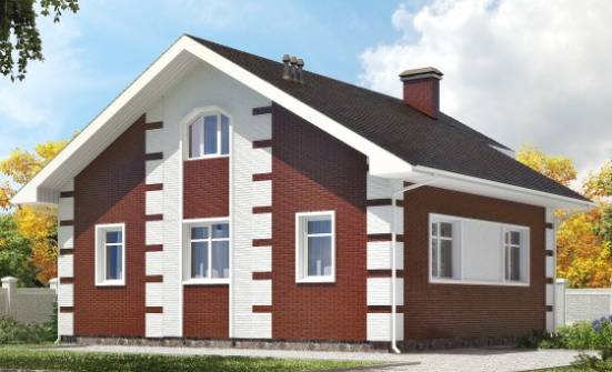 115-001-П Проект двухэтажного дома с мансардой, современный коттедж из твинблока Нижний Тагил | Проекты домов от House Expert