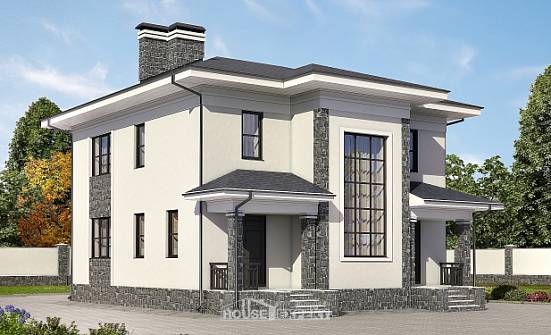 155-011-П Проект двухэтажного дома, простой загородный дом из пеноблока Нижний Тагил | Проекты домов от House Expert