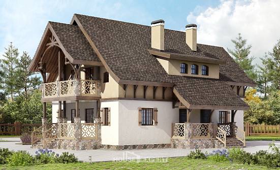 180-014-Л Проект двухэтажного дома с мансардой, бюджетный коттедж из арболита Нижний Тагил | Проекты домов от House Expert
