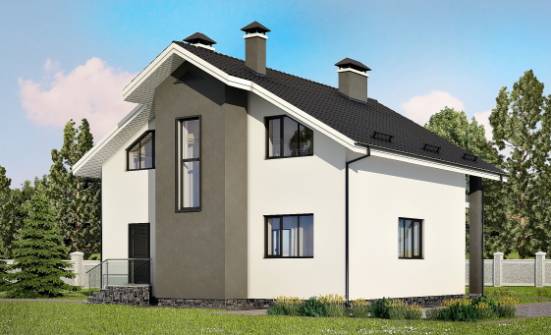 150-005-Л Проект двухэтажного дома с мансардой, доступный домик из теплоблока Нижний Тагил | Проекты домов от House Expert