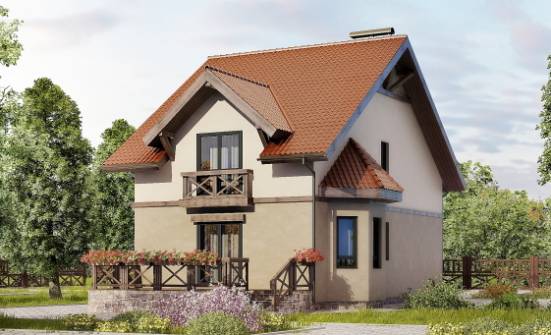 120-003-Л Проект двухэтажного дома с мансардой, доступный домик из газобетона Нижний Тагил | Проекты домов от House Expert