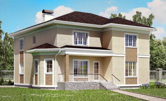 335-001-Л Проект двухэтажного дома, гараж, уютный дом из кирпича Нижний Тагил | Проекты домов от House Expert