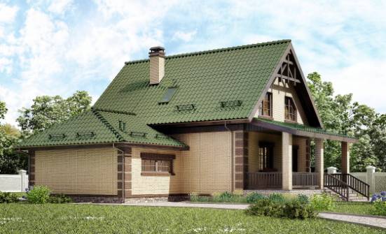 160-007-П Проект двухэтажного дома с мансардой и гаражом, классический загородный дом из газобетона Нижний Тагил | Проекты домов от House Expert