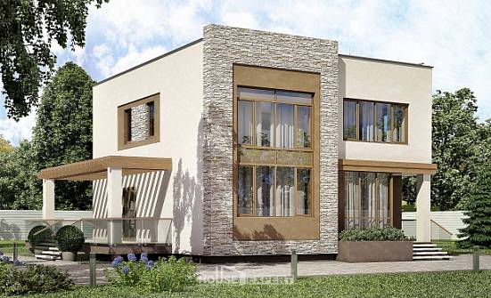 185-001-П Проект двухэтажного дома, современный домик из бризолита Нижний Тагил | Проекты домов от House Expert