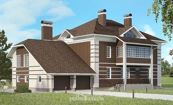 505-002-Л Проект трехэтажного дома, гараж, большой домик из кирпича Нижний Тагил | Проекты домов от House Expert