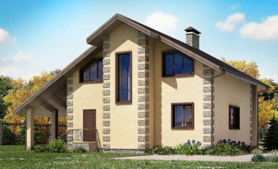 150-003-П Проект двухэтажного дома мансардой, гараж, современный загородный дом из бризолита Нижний Тагил | Проекты домов от House Expert