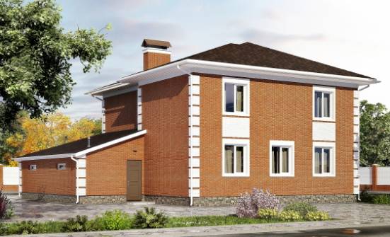 220-004-Л Проект двухэтажного дома и гаражом, средний дом из кирпича Нижний Тагил | Проекты домов от House Expert