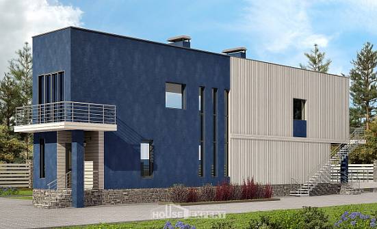 100-003-П Проект двухэтажного дома, скромный коттедж из бризолита Нижний Тагил | Проекты домов от House Expert