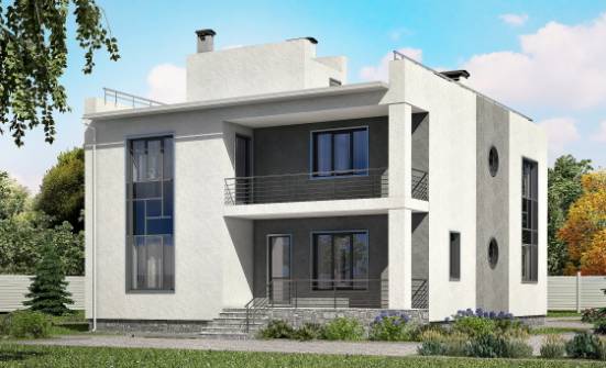 255-001-П Проект двухэтажного дома, гараж, красивый коттедж из твинблока Нижний Тагил | Проекты домов от House Expert