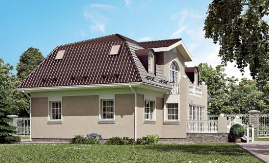 210-001-Л Проект двухэтажного дома с мансардой, современный домик из арболита Нижний Тагил | Проекты домов от House Expert