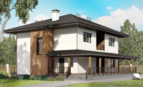 245-001-П Проект двухэтажного дома, современный дом из твинблока Нижний Тагил | Проекты домов от House Expert