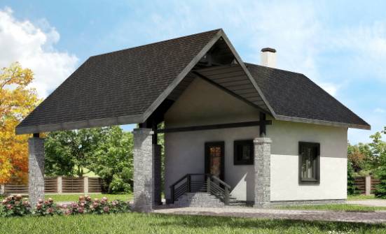 060-001-П Проект двухэтажного дома с мансардой и гаражом, уютный домик из блока Нижний Тагил | Проекты домов от House Expert