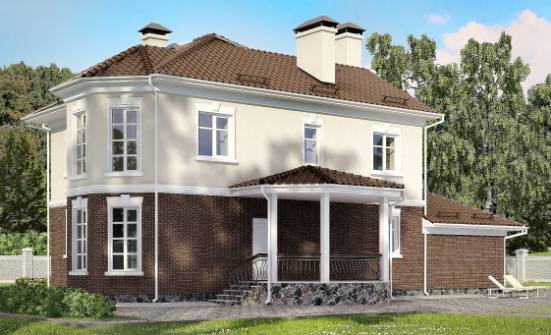 190-002-Л Проект двухэтажного дома, гараж, классический загородный дом из теплоблока Нижний Тагил | Проекты домов от House Expert