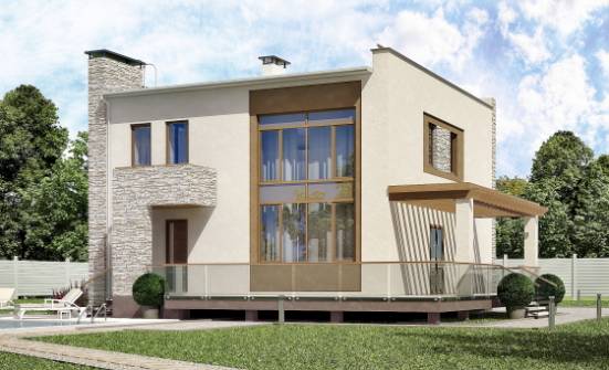 185-001-П Проект двухэтажного дома, современный домик из бризолита Нижний Тагил | Проекты домов от House Expert