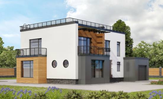 260-002-П Проект двухэтажного дома и гаражом, большой дом из газобетона Нижний Тагил | Проекты домов от House Expert
