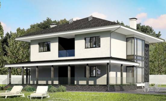 245-002-П Проект двухэтажного дома, гараж, просторный домик из бризолита Нижний Тагил | Проекты домов от House Expert