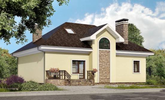 150-008-Л Проект двухэтажного дома мансардой, уютный коттедж из бризолита Нижний Тагил | Проекты домов от House Expert