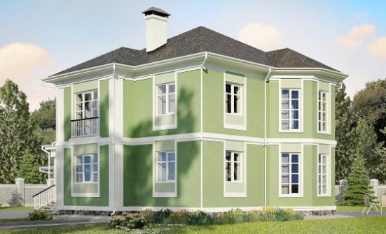 170-001-Л Проект двухэтажного дома и гаражом, компактный домик из теплоблока Нижний Тагил | Проекты домов от House Expert