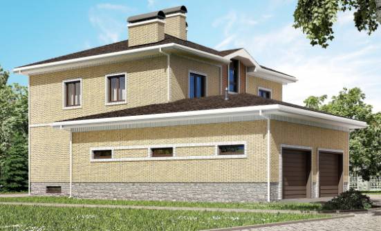 350-002-Л Проект трехэтажного дома, гараж, просторный домик из кирпича Нижний Тагил | Проекты домов от House Expert