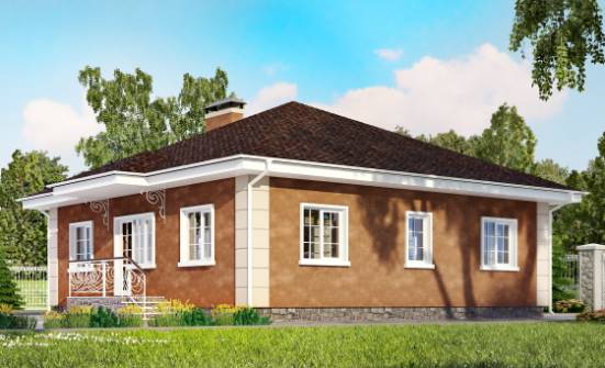 100-001-Л Проект одноэтажного дома, бюджетный загородный дом из пеноблока Нижний Тагил | Проекты домов от House Expert