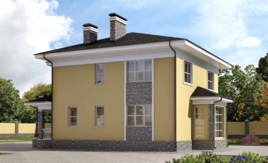 155-011-Л Проект двухэтажного дома, классический загородный дом из бризолита Нижний Тагил | Проекты домов от House Expert