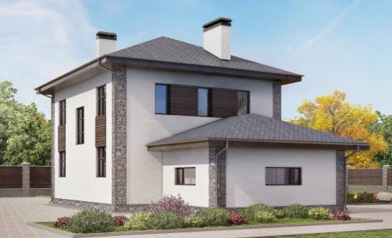 185-004-Л Проект двухэтажного дома, гараж, красивый дом из блока Нижний Тагил | Проекты домов от House Expert