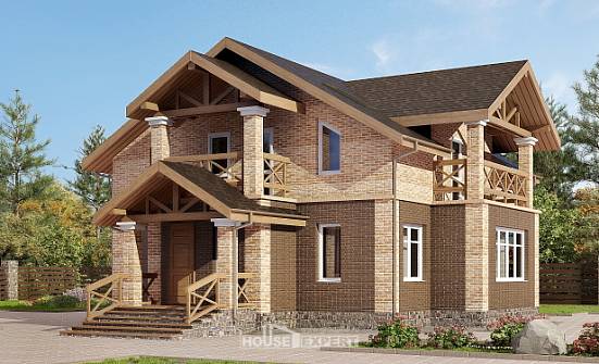 160-014-П Проект двухэтажного дома, красивый домик из блока Нижний Тагил | Проекты домов от House Expert