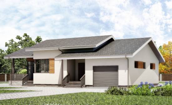135-002-П Проект одноэтажного дома, гараж, красивый дом из газосиликатных блоков Нижний Тагил | Проекты домов от House Expert