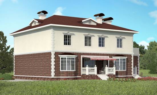 380-001-Л Проект двухэтажного дома, гараж, большой дом из кирпича Нижний Тагил | Проекты домов от House Expert