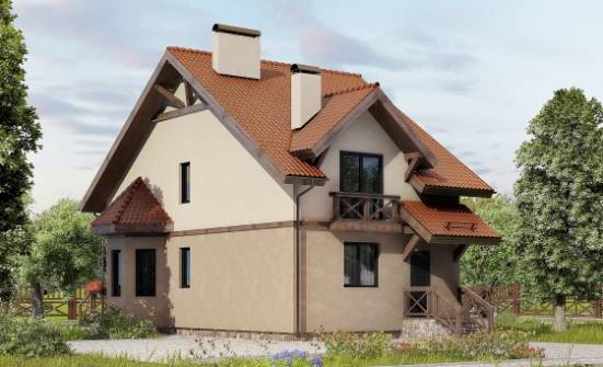 120-003-Л Проект двухэтажного дома с мансардой, доступный домик из газобетона Нижний Тагил | Проекты домов от House Expert