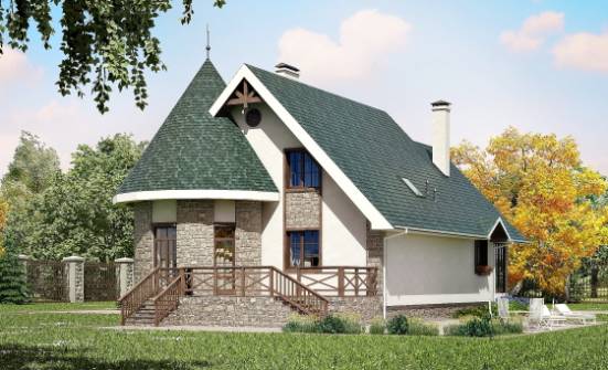 170-003-Л Проект двухэтажного дома мансардой, уютный коттедж из газобетона Нижний Тагил | Проекты домов от House Expert