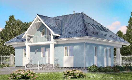 200-002-П Проект двухэтажного дома с мансардой, красивый загородный дом из теплоблока Нижний Тагил | Проекты домов от House Expert