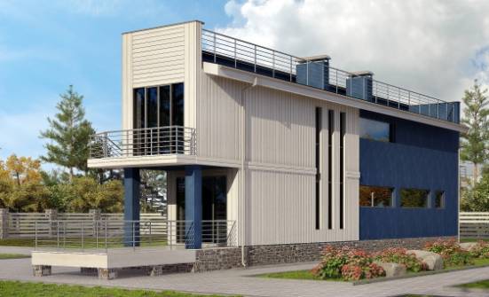 100-003-П Проект двухэтажного дома, скромный коттедж из бризолита Нижний Тагил | Проекты домов от House Expert