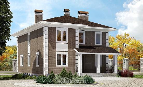 185-002-П Проект двухэтажного дома, бюджетный коттедж из пеноблока Нижний Тагил | Проекты домов от House Expert