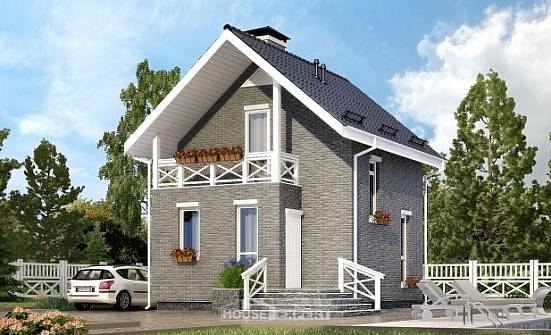 045-001-П Проект двухэтажного дома с мансардным этажом, недорогой коттедж из блока Нижний Тагил | Проекты домов от House Expert