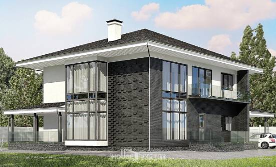 245-002-П Проект двухэтажного дома, гараж, просторный домик из бризолита Нижний Тагил | Проекты домов от House Expert