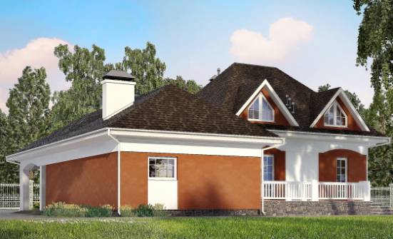 180-007-П Проект двухэтажного дома с мансардой и гаражом, небольшой дом из газобетона Нижний Тагил | Проекты домов от House Expert