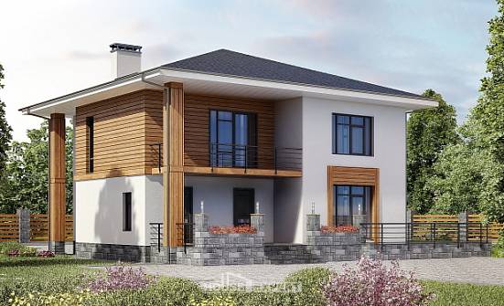 180-015-П Проект двухэтажного дома, компактный загородный дом из арболита Нижний Тагил | Проекты домов от House Expert