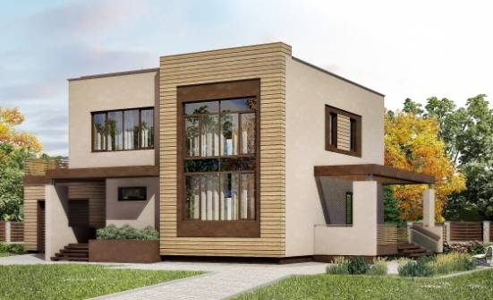 220-003-Л Проект двухэтажного дома и гаражом, средний домик из газобетона Нижний Тагил | Проекты домов от House Expert