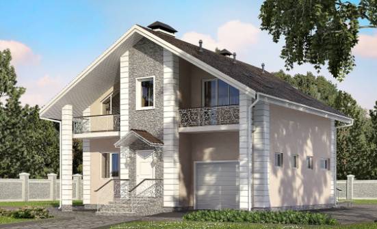 150-002-П Проект двухэтажного дома мансардой, гараж, бюджетный загородный дом из газобетона Нижний Тагил | Проекты домов от House Expert