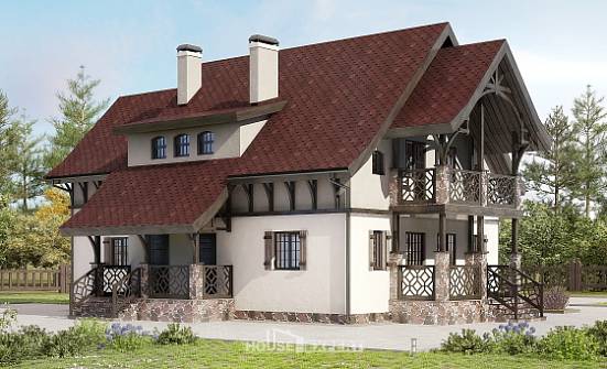 180-014-П Проект двухэтажного дома мансардой, классический дом из твинблока Нижний Тагил | Проекты домов от House Expert