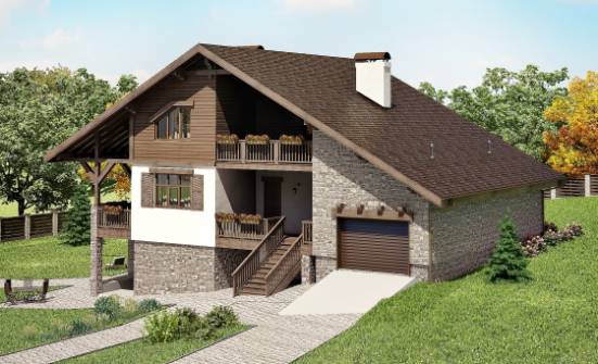 300-003-П Проект трехэтажного дома с мансардой и гаражом, большой загородный дом из кирпича Нижний Тагил | Проекты домов от House Expert