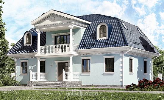 210-004-Л Проект двухэтажного дома с мансардой, средний загородный дом из газосиликатных блоков Нижний Тагил | Проекты домов от House Expert
